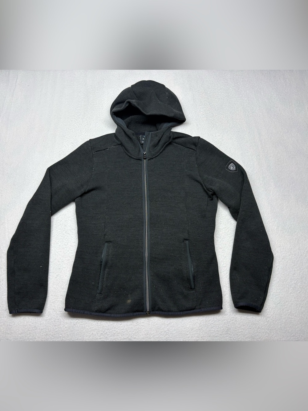 Kuhl XS Revive Fleece Women's Black Hoody Zip Front 3-Pocket Sweatshirt/Jacket
